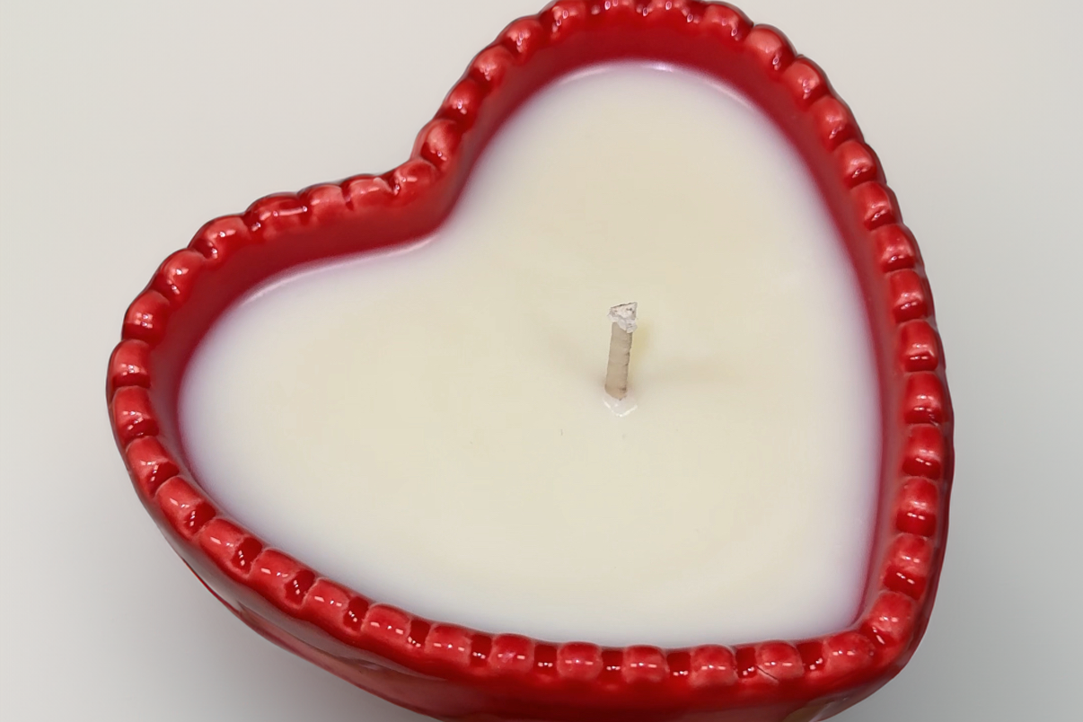 Heart Shaped Ceramic Candles - top view
Soy Wax Candle